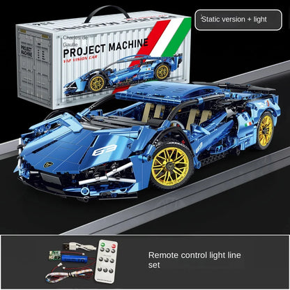 1280PCS Black Samurai Remote Control Sports Car Model DIY Building Blocks Racing Puzzle Toy for Children Gift