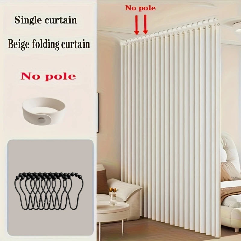 Folding Room Divider Curtain for Kitchen and Fitting Room, Soft Partition Panel for Privacy and Modern Decor