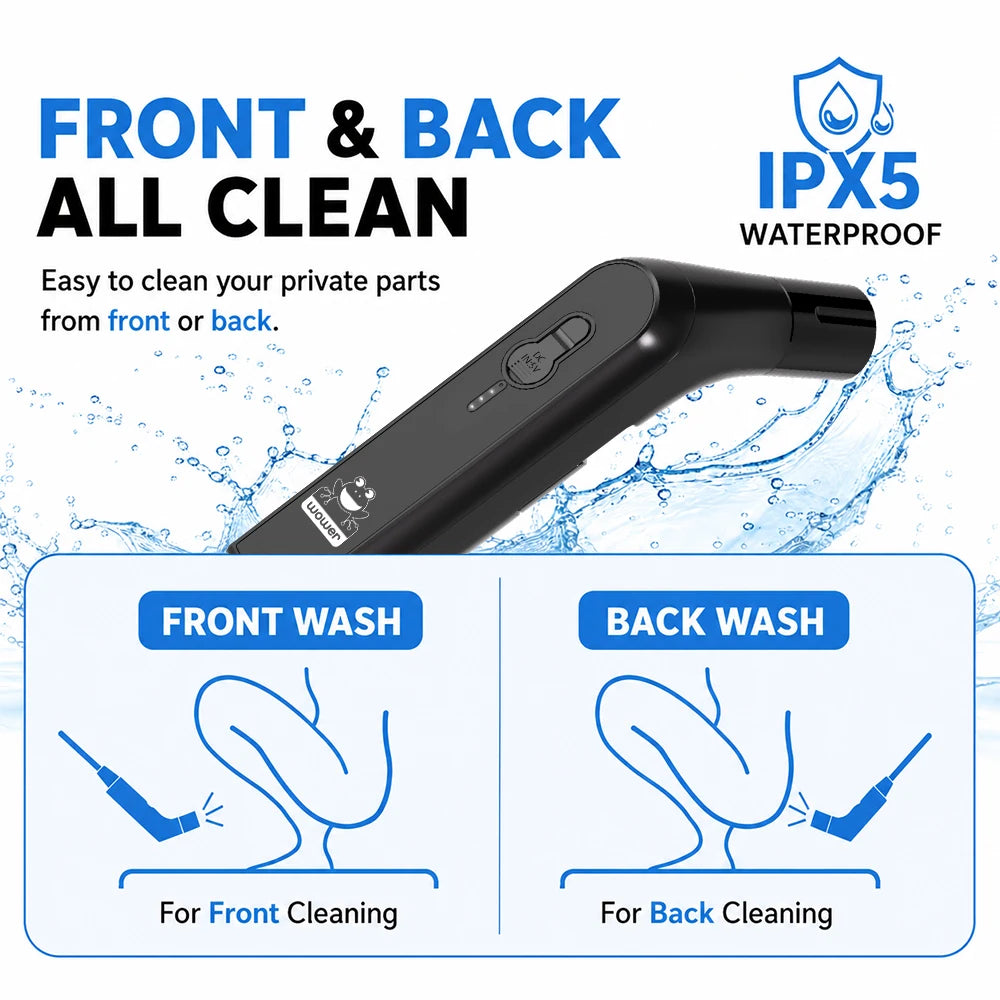 Wower Portable Electric Bidet for Personal Hygiene Cleaning 2.3L Shattaf Rechargeable Travel Camping Bidet Shower Sprayer