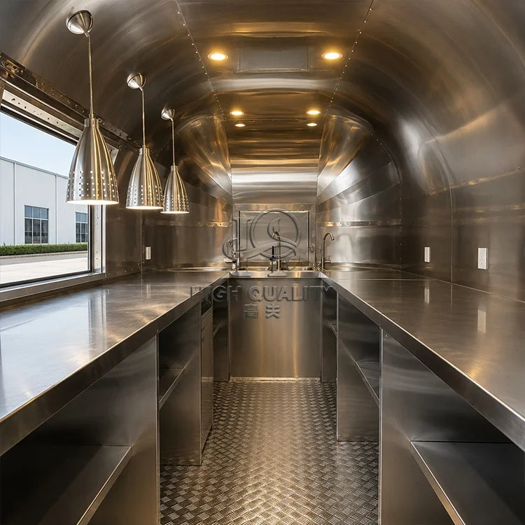 Custom Mobile Food Van Trailer Pizza Burger Hot Dog Fries Ice Cream Coffee CE Certificate Concession Cart
