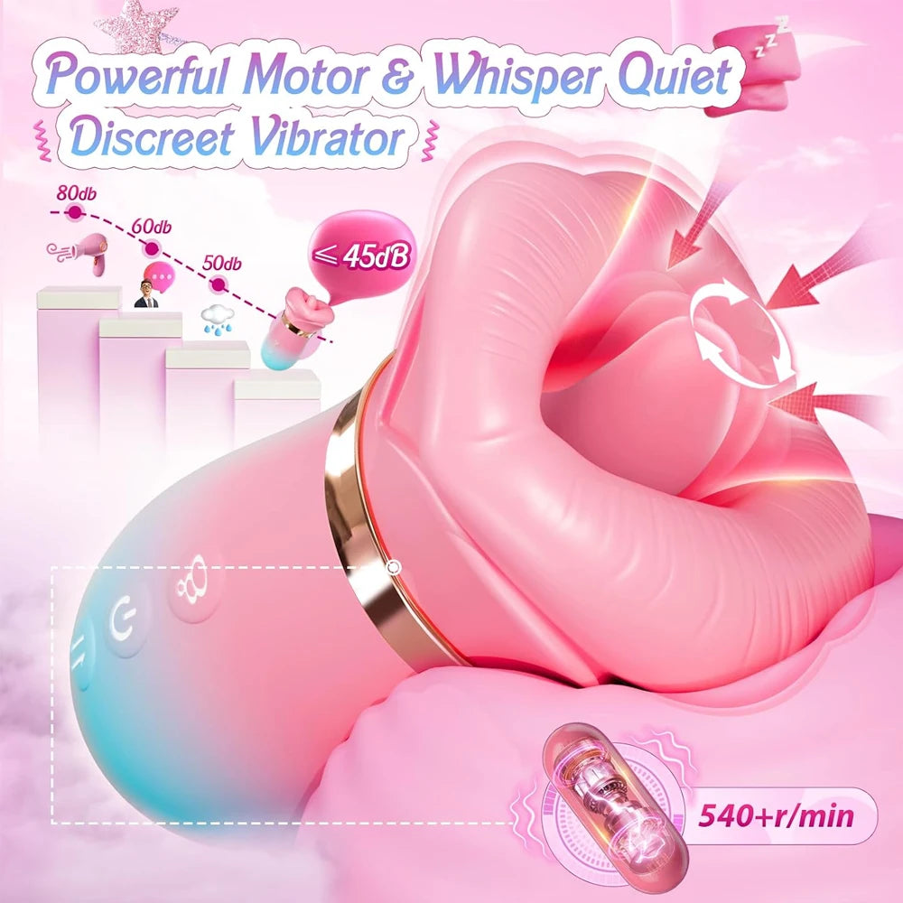 Rose Sucking Vibrator Clitoris Nipple Stimulator APP Control Tongue Licking Anal Vibrating Massager Adult Sex Toys for Couples