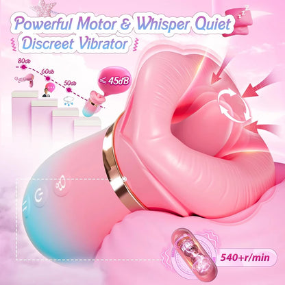 Rose Sucking Vibrator Clitoris Nipple Stimulator APP Control Tongue Licking Anal Vibrating Massager Adult Sex Toys for Couples