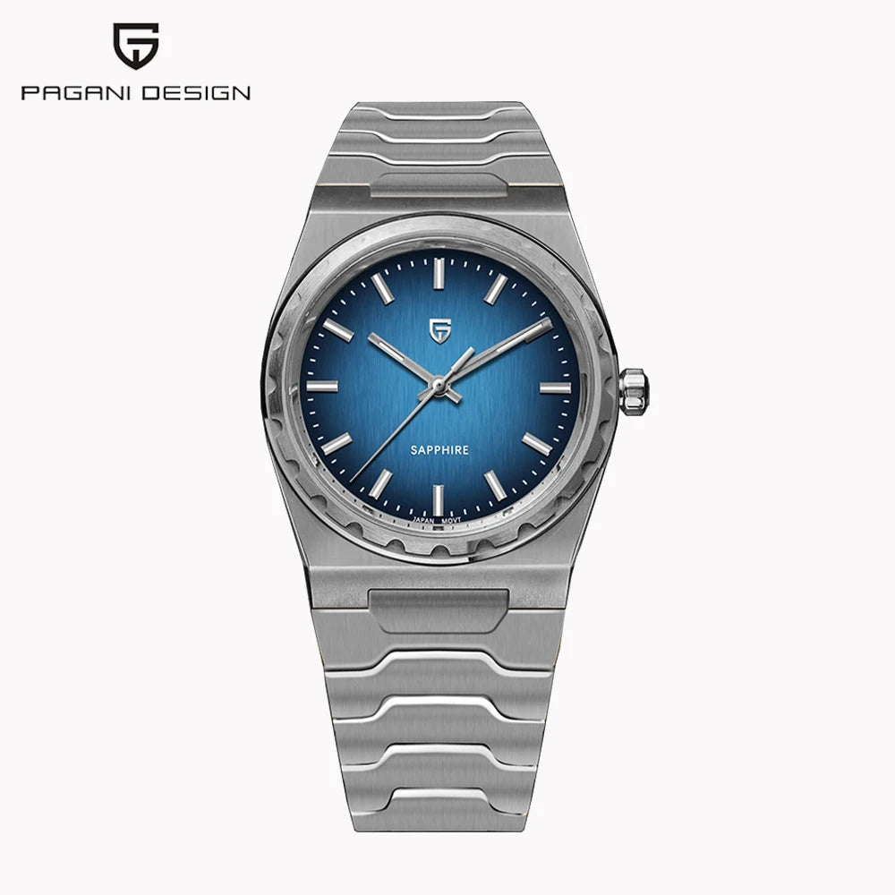 PAGANI DESIGN V2 Version 37mm Man Quartz Watch VJ21 Sapphire Stainless Steel Waterproof 10bar Thin 7mm Luminous C3 Reloj Hombre