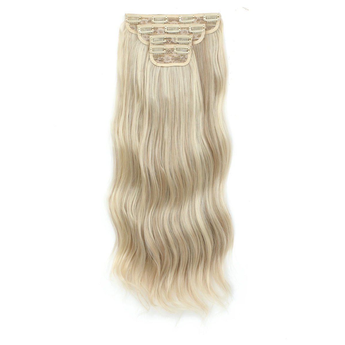 24Inches 220Grams Body Wave Clips In Piano Blond 27/613 M888 Bio Protain High Temperature Synthetic Hair Extensions 4Pcs/Lot