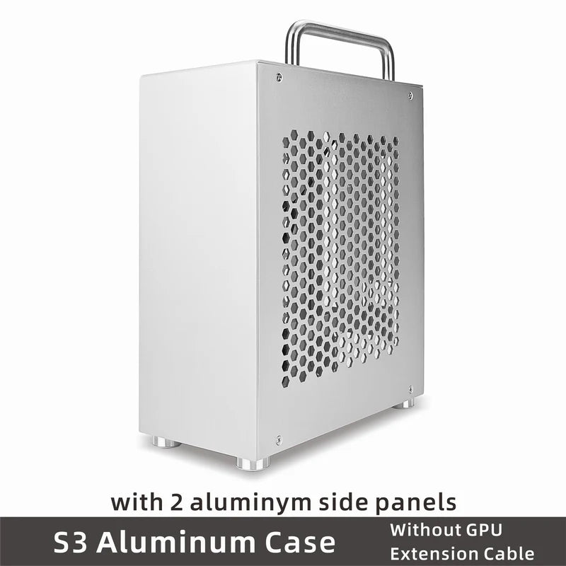 METALFISH S3 MINI-ITX Case All Aluminum Computer Mini Small Chassis Support Flex PSU/195mm GPU