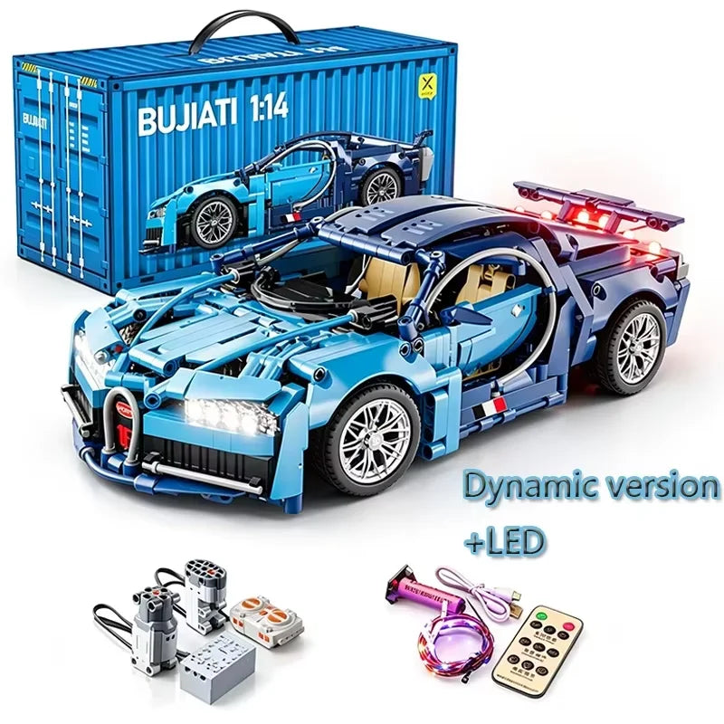 1280PCS Black Samurai Remote Control Sports Car Model DIY Building Blocks Racing Puzzle Toy Ornament for Boys' Birthday Gift