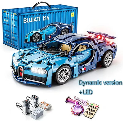 1280PCS Black Samurai Remote Control Sports Car Model DIY Building Blocks Racing Puzzle Toy Ornament for Boys' Birthday Gift