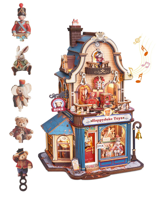 ROBOTIME ROKR Happyduke Toy Store 3D Puzzle Nordic Dutch Style Miniature Unique Birthday Gift for Teens Age 14+