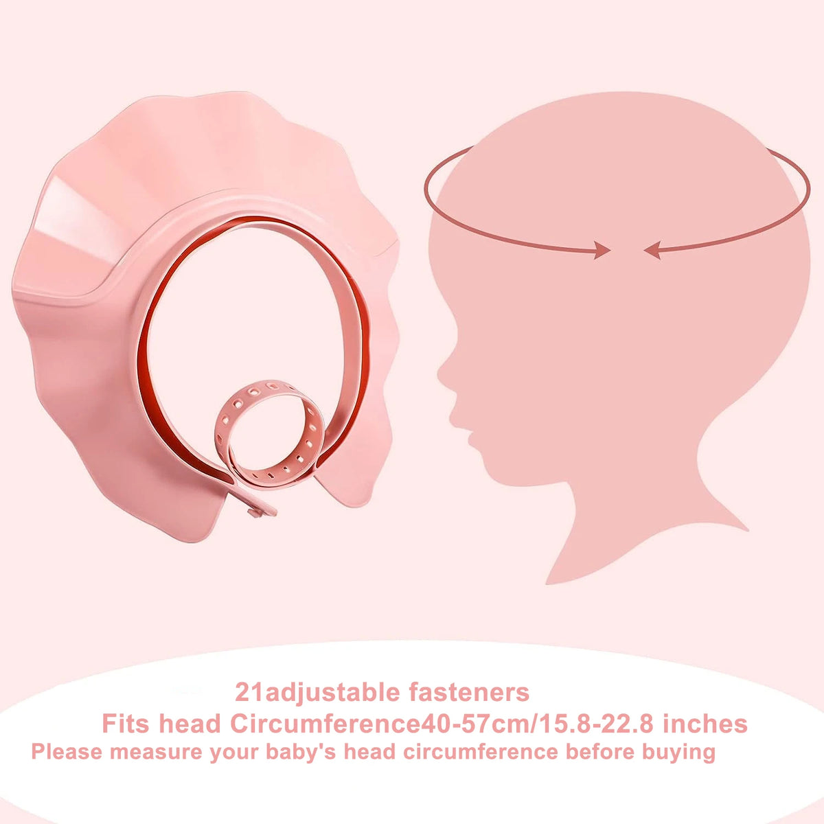 1pc Baby Adjustable Shower Cap Ear Protection Safe Shampoo Bathing Soft Hat Tpe Material Reusable Multi-Functional Sun Hat