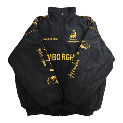 Lamborghini Racing Motorcycle Jacket with Vintage Embroidery