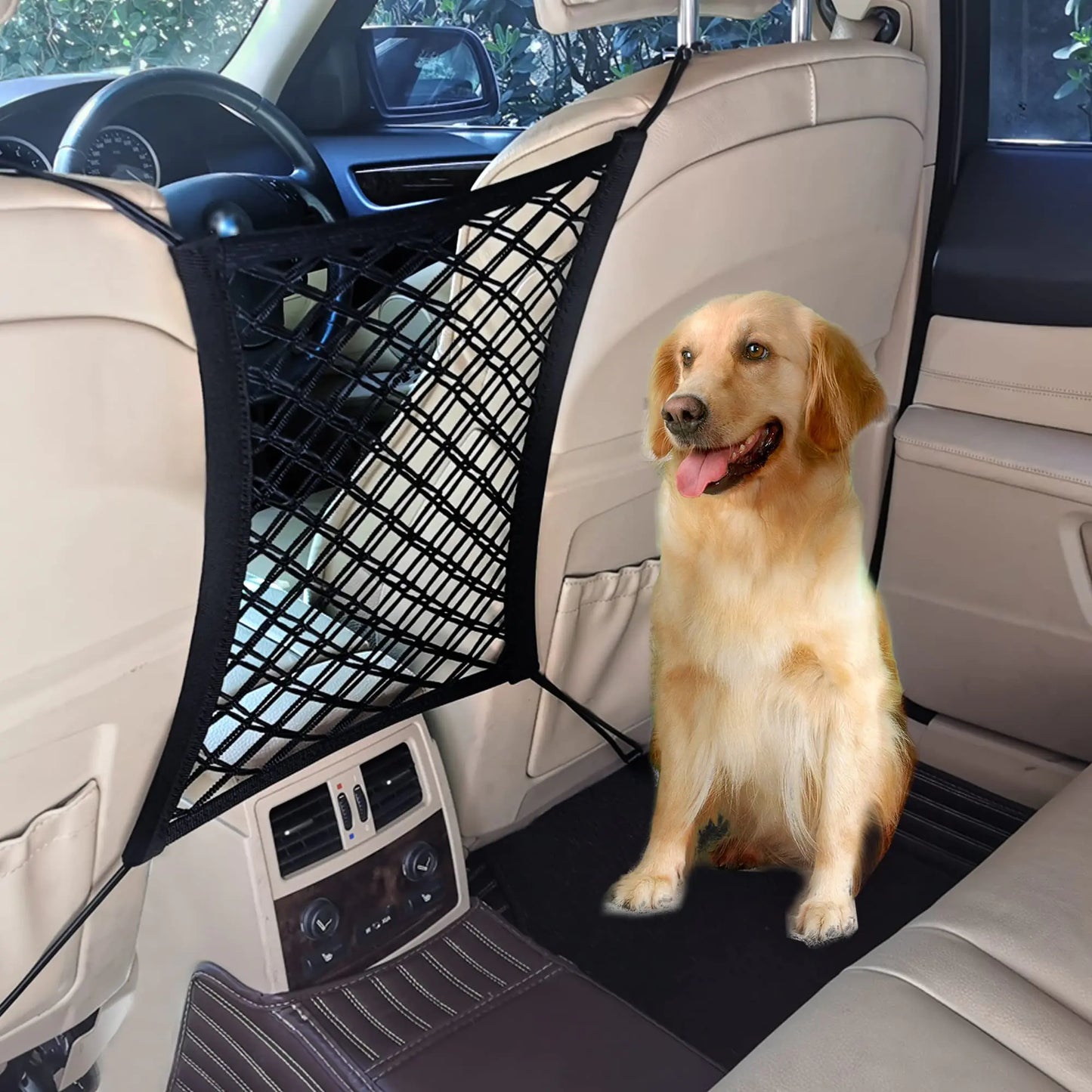 DYKESON Car Dog Barrier Net Safety Mesh Organizer Safety Car Divider for Children and Pets 2 Layers