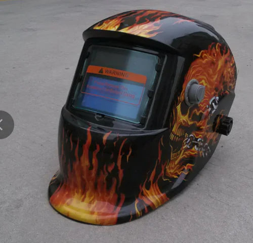 Solar Auto-Dimming Welding Helmet with Skull Design