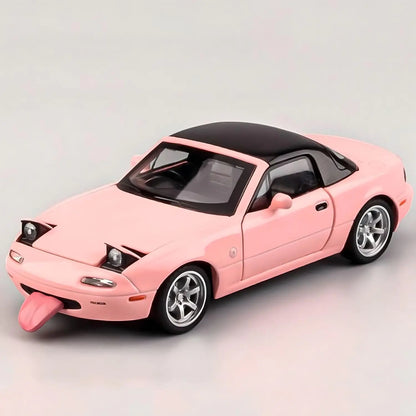 Mazda Miata MX5 Toy Car 1/32 Diecast Model Car Pull Back with Lighting & Sound (Pink)