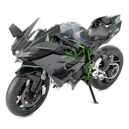 1:9 Kawasaki Ninja H2R Motorcycle Diecast Model Car Toy Car Collection and Decoration Gift Toy for Kids Boys Girls Gift (Black)