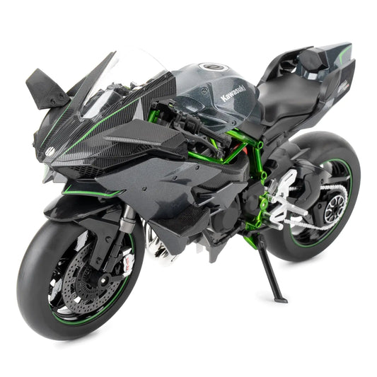 1:9 Kawasaki Ninja H2R Motorcycle Diecast Model Car Toy Car Collection and Decoration Gift Toy for Kids Boys Girls Gift (Black)