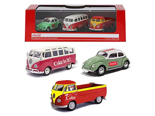 Motorcity Classics 458385 Volkswagen Coca Cola 3 Piece Gift Set 1 72 Diecast Car Models