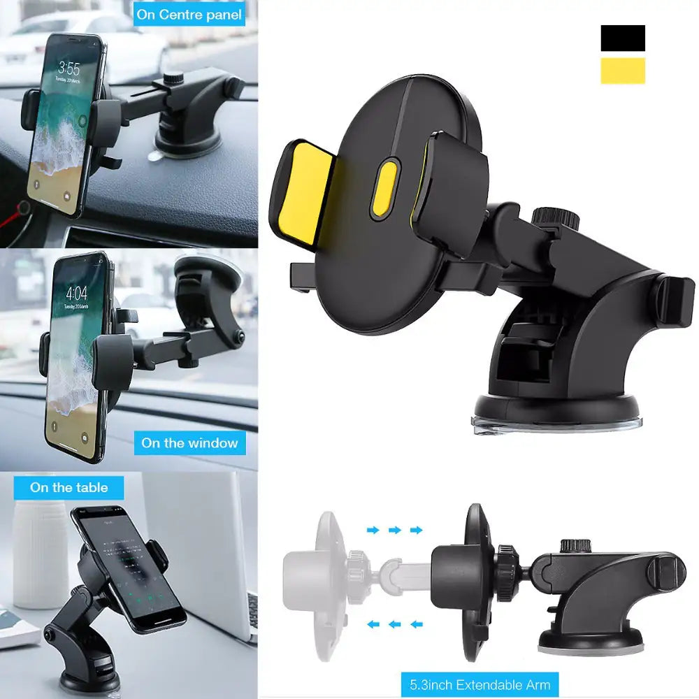 Car Mobile Phone Holder expandable Dashboard windshield Suction Type