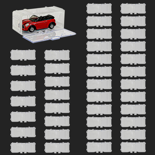 Toys Organizer Storage Case for Hot Wheels Car for Matchbox Cars for Mini Cars1/64 Scale Hot Toy Wheels Display Case Holds 10/40 Cars，Interlocking Hot Car Wheels Storage (White 40 PCS)