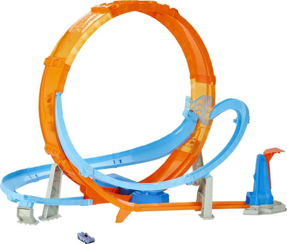 Hot Wheels Toy Car Track Set Massive Loop Mayhem with 1:64 Scale Car 28-inch Tall Loop Powered by Motorized Booster