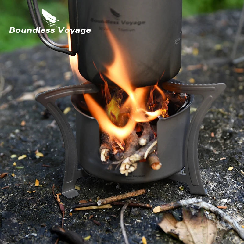 Boundless Voyage Camping Alcohol Stove Ultralight Titanium Wood Burning Stove Outdoor Multi-Fuels Mini Stove Ti2011C-13C