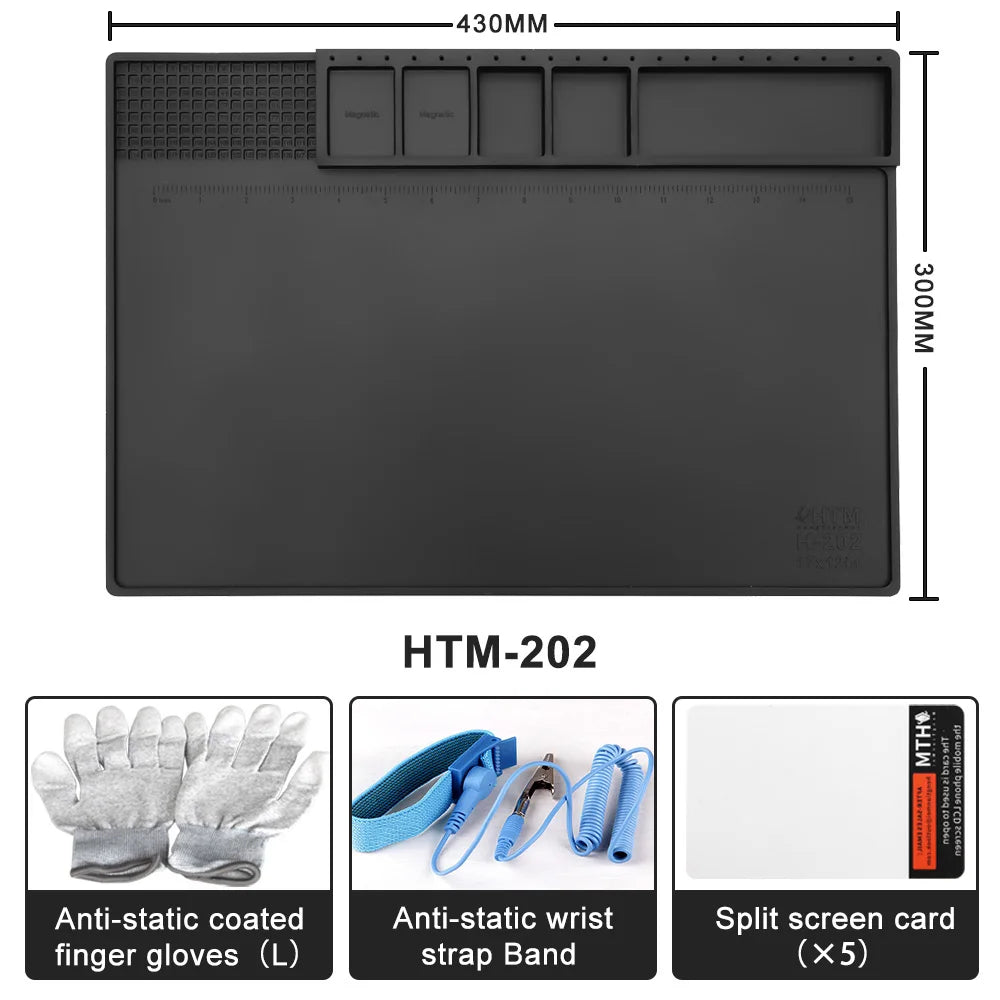 Heat Insulation Pad ESD Soldering Working Mat Magnetic Silicon Mat Repair Heat-resistant Platform for BGA Soldering Station