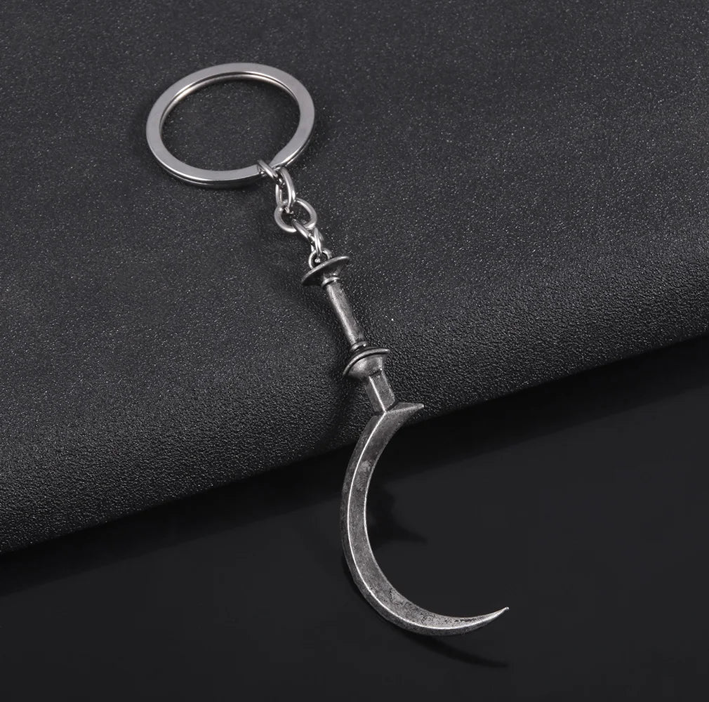 Game Residents Evils 8 Village Sickle Keychain Daniela Bela Weapon Model Pendant Keyring For Boy Friend Cosplay Jewelry Gift