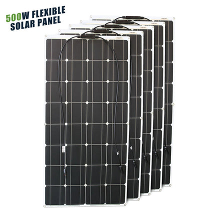 ASUNERGE 12V Flexible Solar Panel 600W 100W 200W 300W 400W 500W Bendable Waterproof Monocrystalline Best Solar Panel China RV