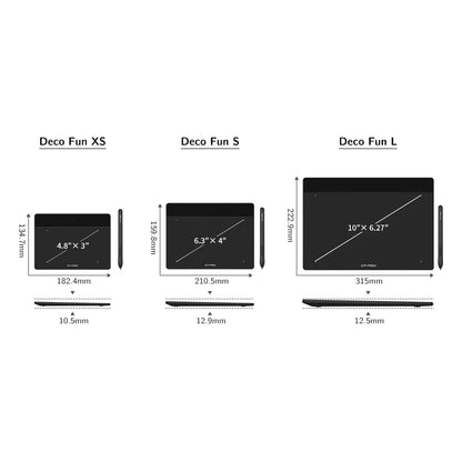 XPPen Deco Fun XS Graphic Tablet 8192 levels Tilt Digital Drawing Tablet 266RPS Support Android Mac Linux Windows Chrome