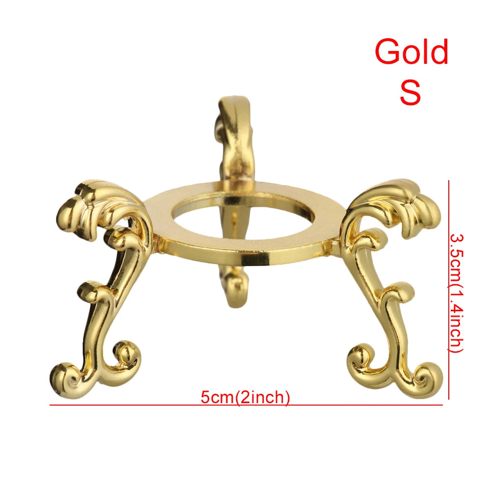 1 PC Figurine Crystal Ball Base Handicraft Desktop Ornaments Photography Props Display Stand Sphere Stone Support Wooden Holder