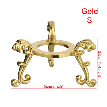 1 PC Figurine Crystal Ball Base Handicraft Desktop Ornaments Photography Props Display Stand Sphere Stone Support Wooden Holder