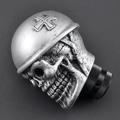 Silver Helmet Skull Universal Auto Car Gear Shift Knob Lever For SUV Crossover Truck Wagon Hatchback Coupe