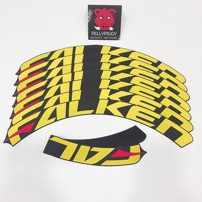 8pcs/lot Car Tire Decor Stickers Car Tuning Universal 3D Permanent PVC Joined Stickers Car Sticker for 4 Wheels Decals