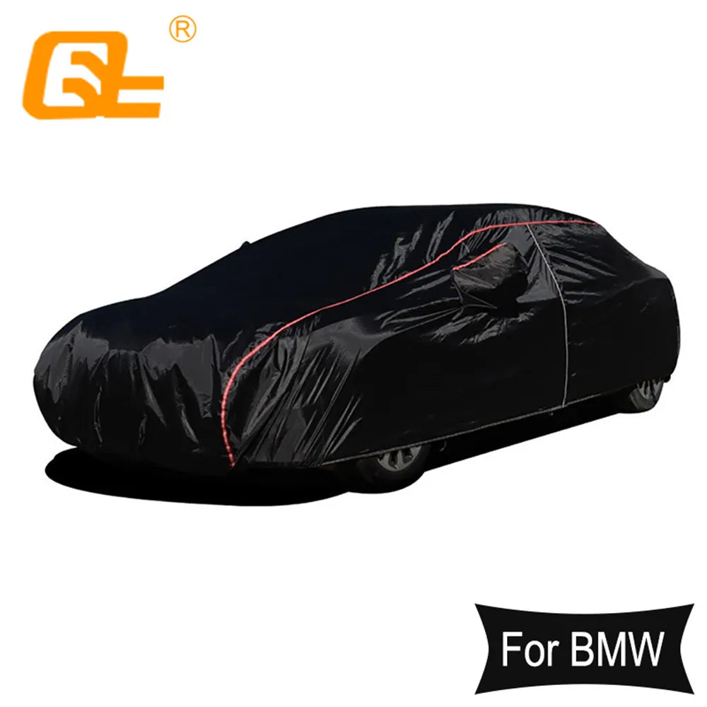 210T Universal Full Car Covers Outdoor Prevent Snow Sun Rain Dust Frost Wind Black for BMW 3 Series 5 Series M3 M4 X3 X5 X1