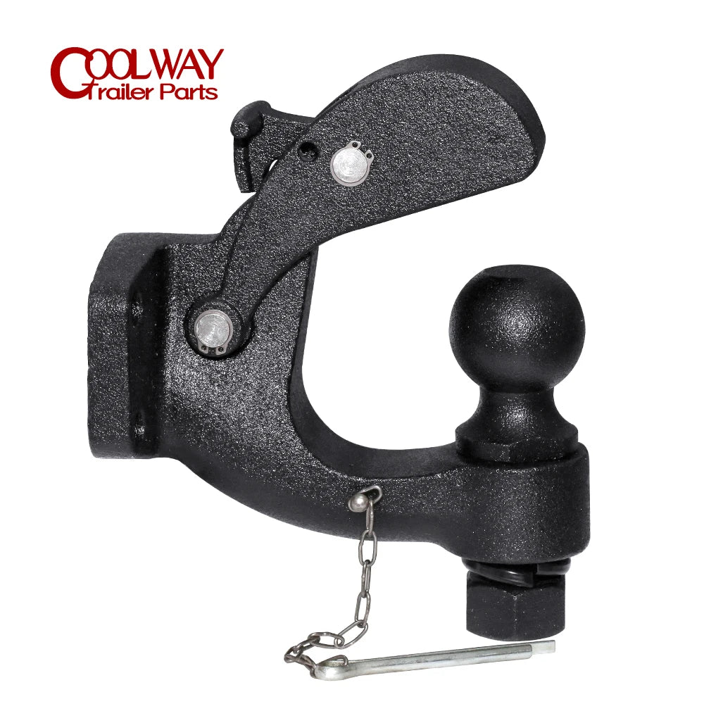 Matte Black Pintle Hook Hitch 2"  50mm Ball Towing Heavy Duty 5 TON Car Towbar RV Parts Camper Caravan Motorhome Accessories