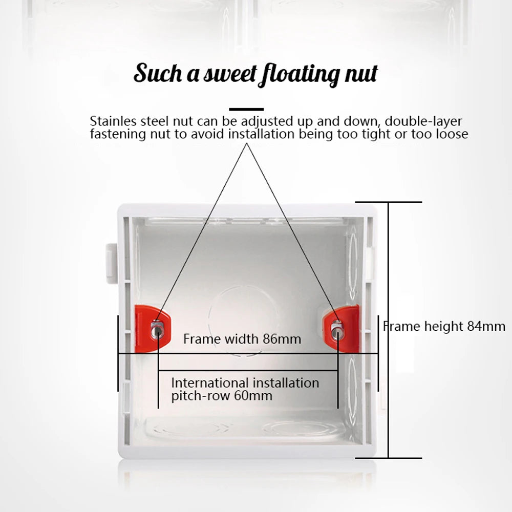 Switch Socket Box Atlectric Mounting Cassette Junction Hidden Concealed Internal Mounting Wall Box Cassette Type 86mm White