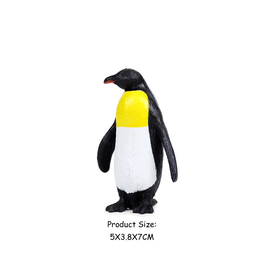 Simulation Penguin Models Figurines,Antarctic Set with Different Varieties of Penguin Cub Ocean Animal Model Cake Toppers Gift
