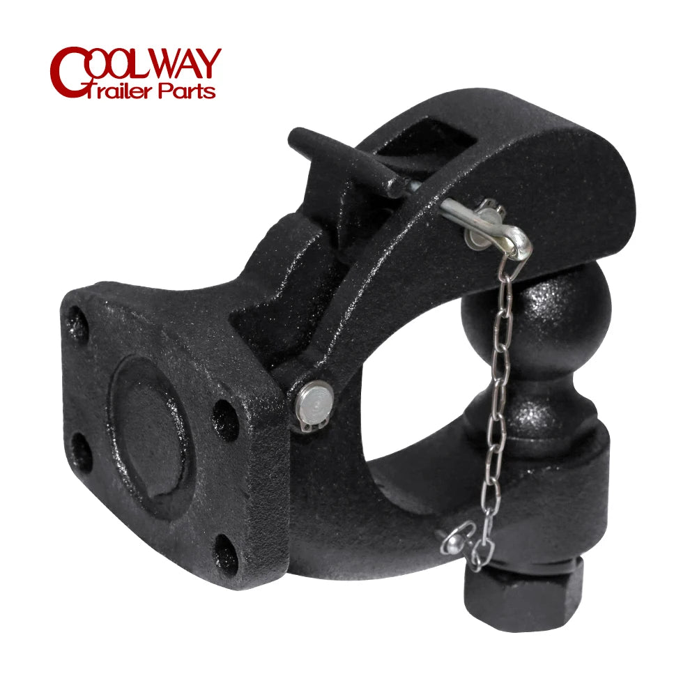 Matte Black Pintle Hook Hitch 2"  50mm Ball Towing Heavy Duty 5 TON Car Towbar RV Parts Camper Caravan Motorhome Accessories