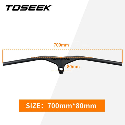 TOSEEK Handlebars MTB Bicycle Integrated Handlebar and Stem -17 Degrees Carbon Fibre Handle Bar Mountain Bike Parts 28.6mm