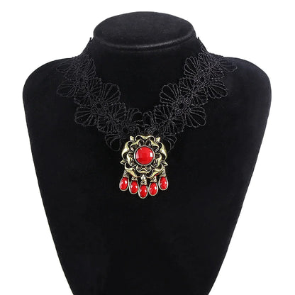 Residents Evils 8 Village Cosplay Necklaces Lady Dimitrescu's Daniela Bela Lace Flowers Collar Choker Halloween Jewelry Gifts