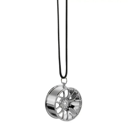 Car Ornament Pendant Metal Wheel Hub Flywheel Hanging Hip-hop Auto Interior Rear View Mirror Decoration Dangle Trim Accessories