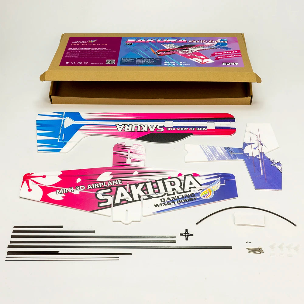 AEORC E211 SAKURA Micro 3D Indoor Airplane Kit - Lightest PP Magic Board RC Plane Model Hobby Toy Foam RC Plane Remote Control