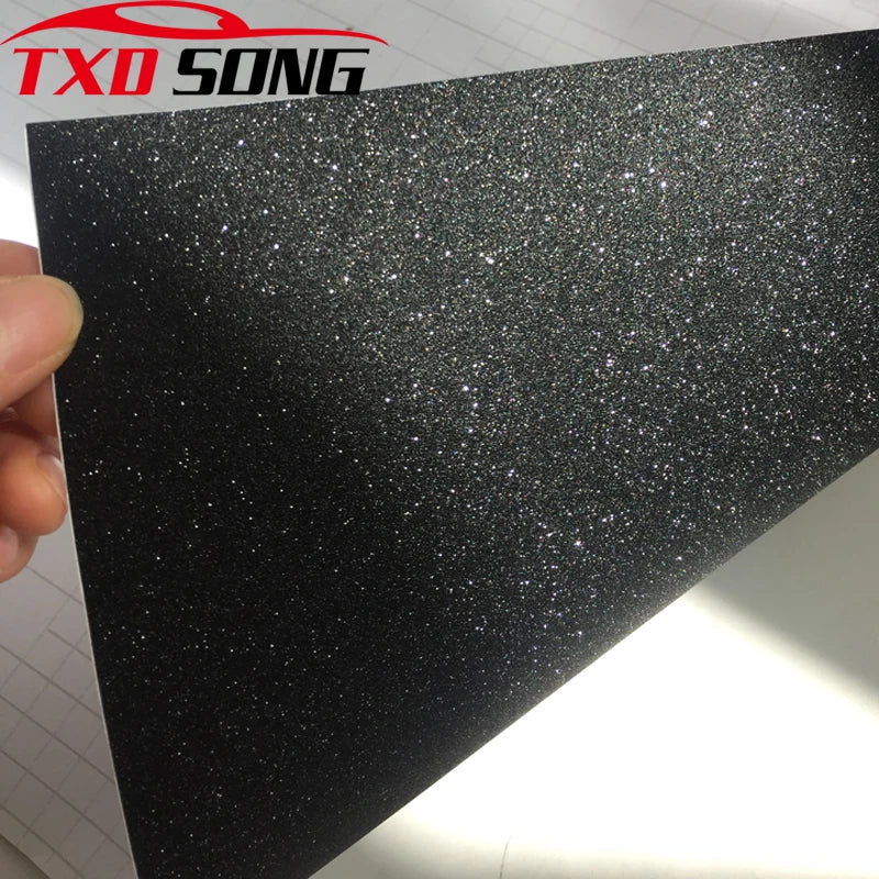 50CM*300CM Black Glitter Diamond Vinyl Films Wrap For Car Body Car Sticker Auto Furniture Decoration Motorcycle Decal