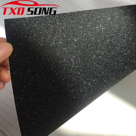 50CM*300CM Black Glitter Diamond Vinyl Films Wrap For Car Body Car Sticker Auto Furniture Decoration Motorcycle Decal
