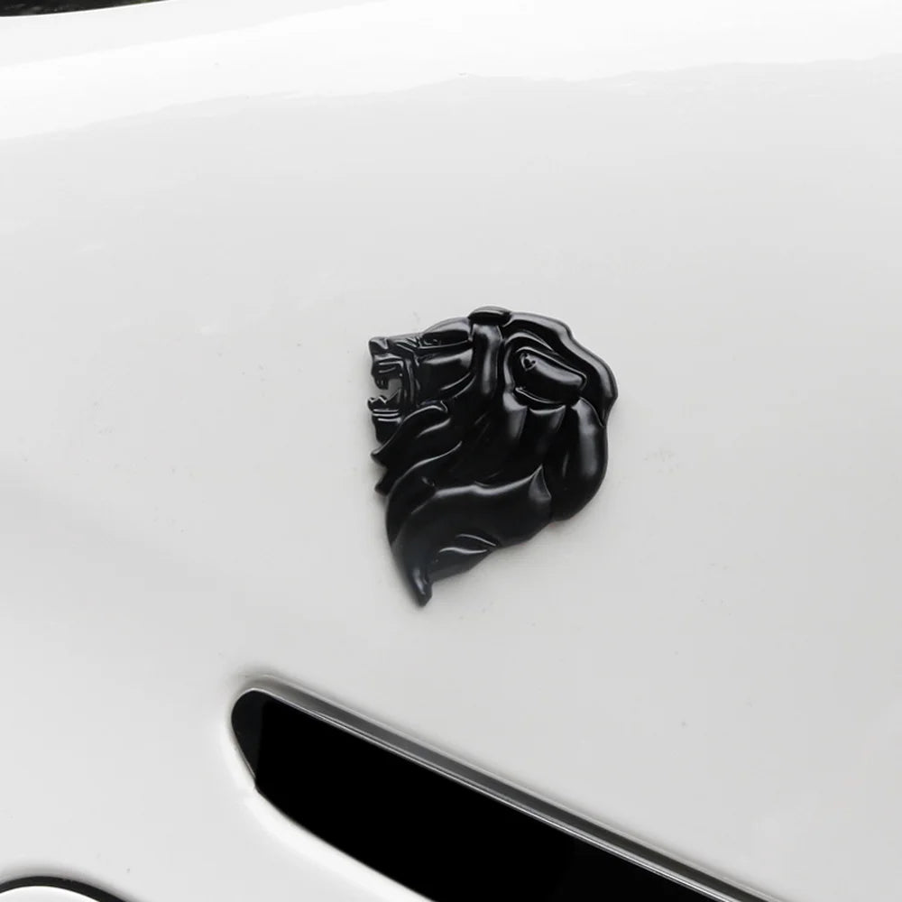 DSYCAR 1Pcs Badge Logo Car Sticker Reflective Decal Auto Decoration Badge Motorcycle Lion Head Emblem 3D Metal Windshield New