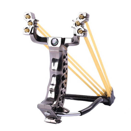 2020 Catapult Hunting Slingshot With Wrist Support and Compass Decoration Catapult Professional Slingshot for Outdoor Shooting