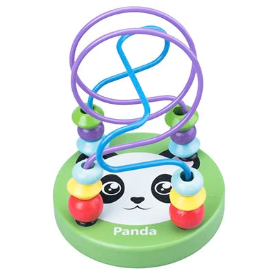 Montessori Wooden Kids Toys Wooden Circles Bead Wire Maze Roller Coaster Toys Educational Toys Wood Puzzles Maze For Children