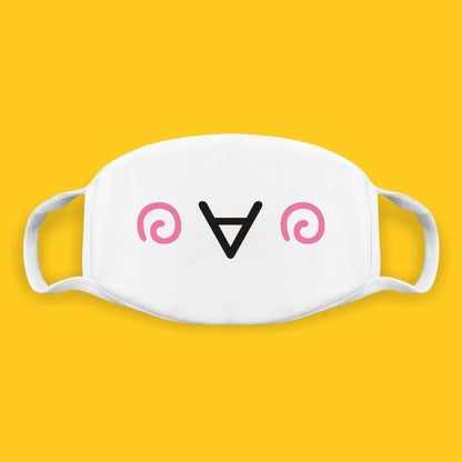 Super Cute Expression Smile Breathable Mouth Face Mask For Korean Black Kpop Unisex Kawaii Face Mouth Muffle Mask Cotton Anime