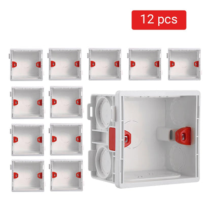 Switch Socket Box Atlectric Mounting Cassette Junction Hidden Concealed Internal Mounting Wall Box Cassette Type 86mm White