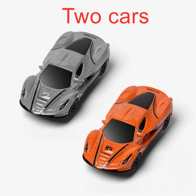 Electric Powered Slot Car Racing Kids Toy Race Track Set Includes 2 Hand Controllers Featuring 1:43 Scale