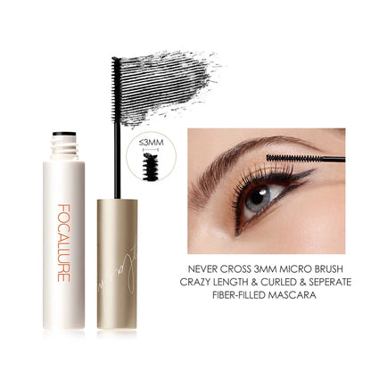 FOCALLURE Makeup Mascara Super Micro Brush Volume Eyelashes Lightweight Fiber Filled Lashes Extension Beauty Mascara Makeup